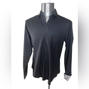 NWT Jared Lang After Hours Button Down - Micro Dot Black - XL